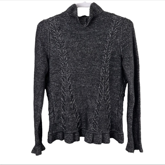 Escada Ruffle Front Ribbon Tie Cardigan Sweater - Picture 2 of 10